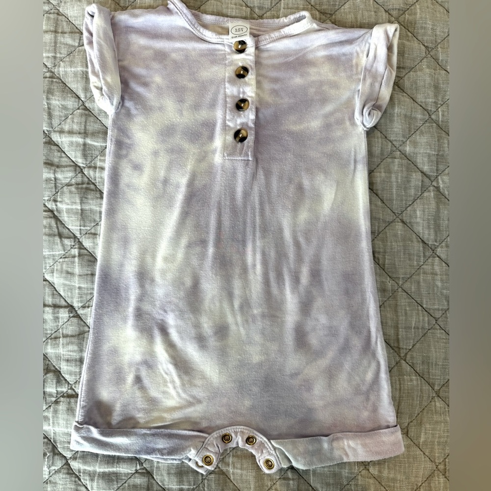 Lou Lou & Company - Romper Purple/White tie dye 12 - 24 Month